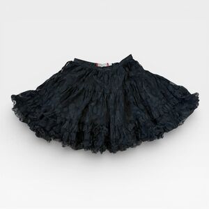 Forevever 21 Twist Cirque 21 Black Polka Dot Tulle Mesh Mini Skater Skirt